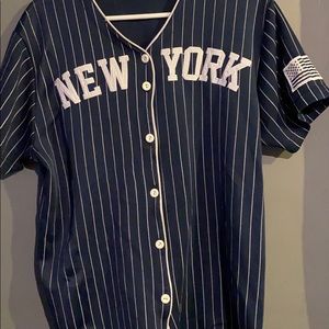 New York striped button up